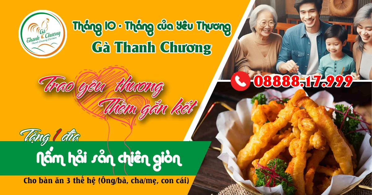 Khuyễn mãi tháng 10 Nhà hàng Gà Thanh Chương